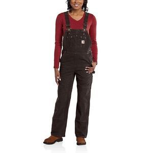 NWT Carhartt Womens Brown WR006 Heavy Unlined Bib Overalls Size 10